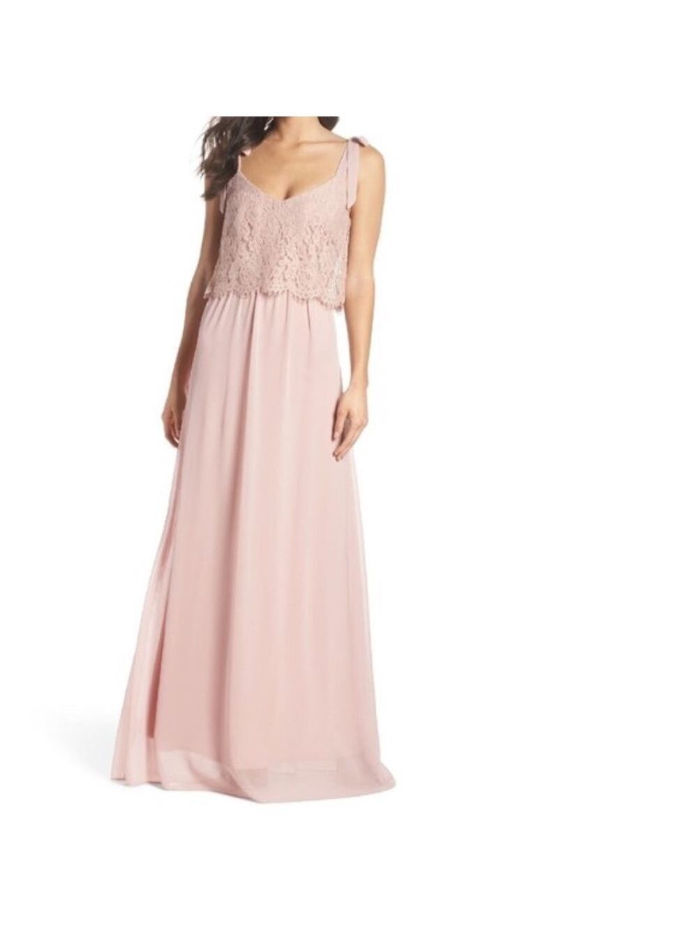 HEARTLOOM Koko Tie Shoulder Lace Bodice Gown